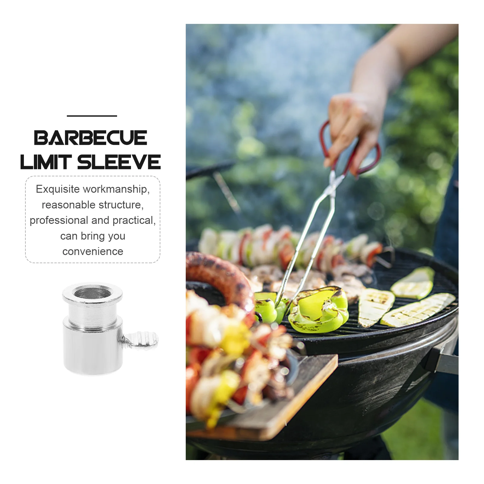 4 Pcs BBQ Fork Limit Cover Outdoor Grill Sleeve Tool Barbecue Automatic Ring Iron Gas Oven Sleeves Electric