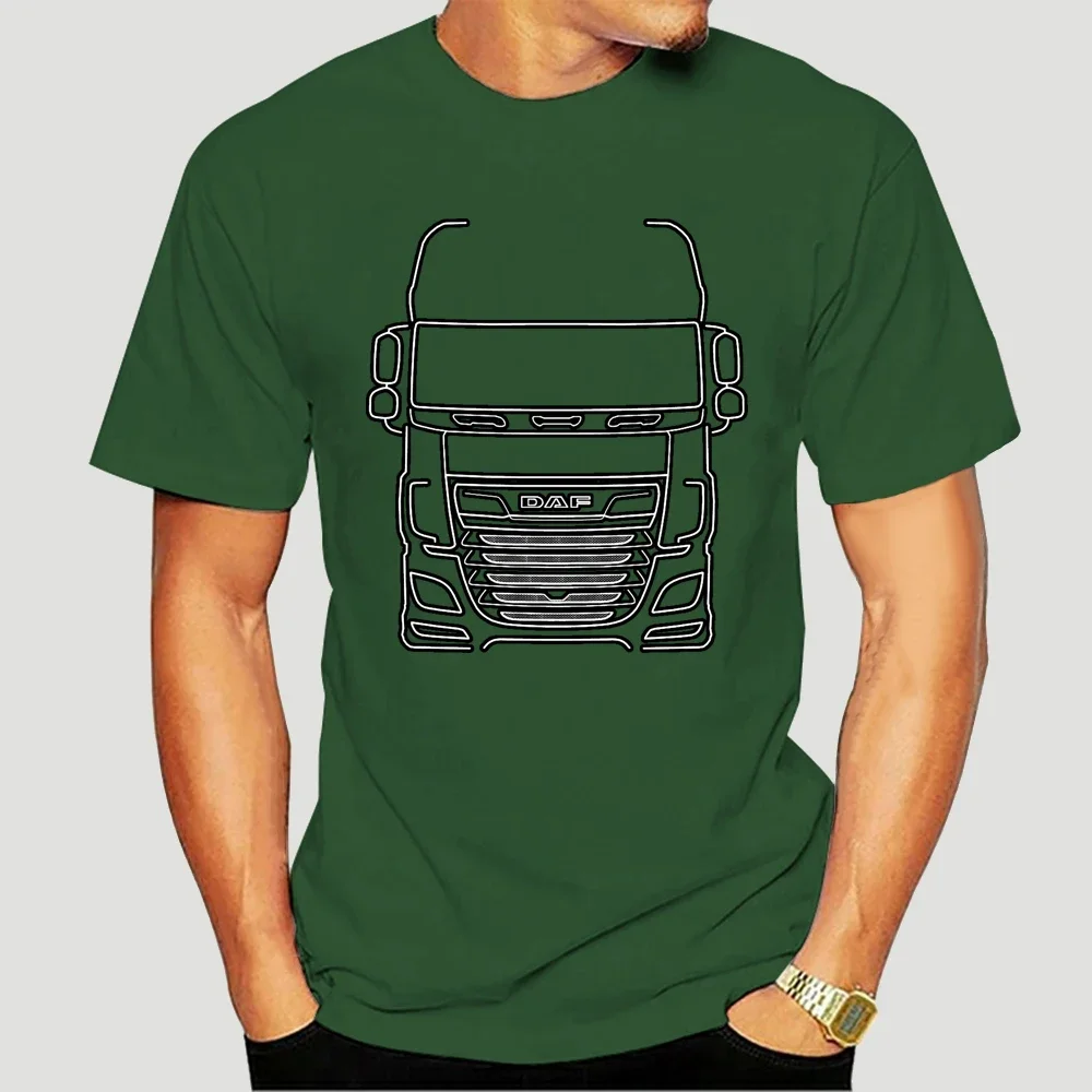 new model Men t-shirt DAF XF series truck outline grh (white) tshirt Women t shirt 7739X view 5