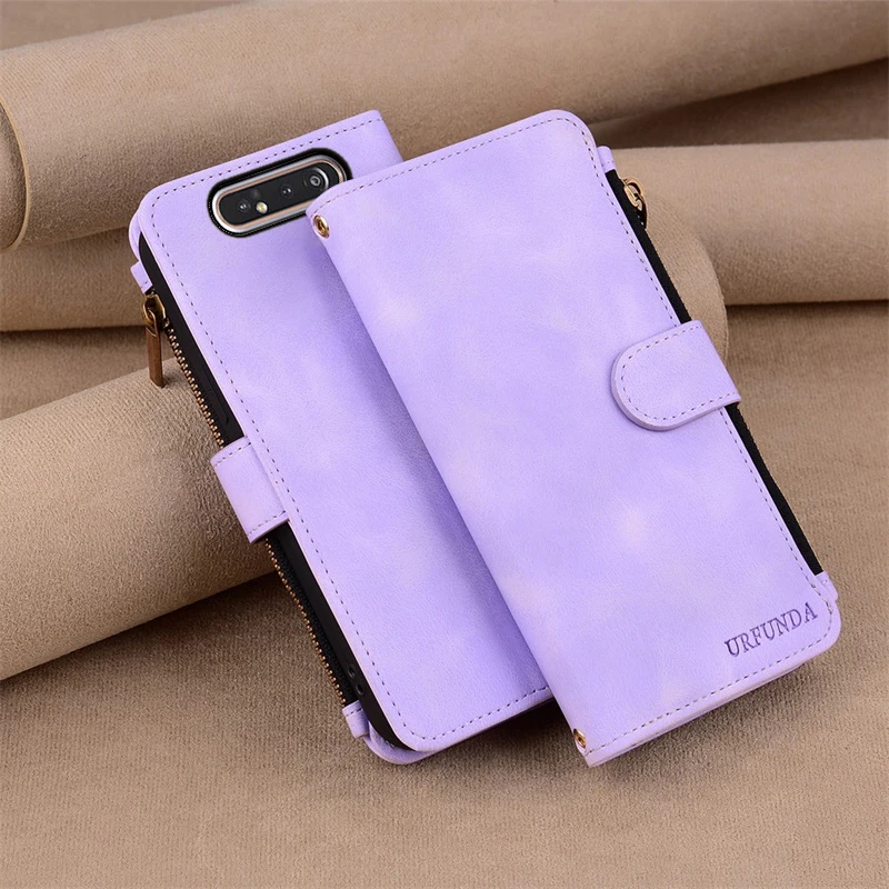 Para Samsung Galaxy A80 funda de cuero tipo billetera con tapa para Samsung A80 SM-A805F funda de teléfono funda con tarjetero para Galaxy A80 Fundas