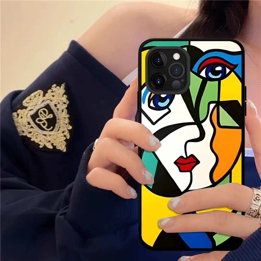 Picasso abstract Art Phone Case Silicone Soft for iphone 15 14 13 12 11 Pro Mini XS MAX 8 7 6 Plus X XS XR Cover