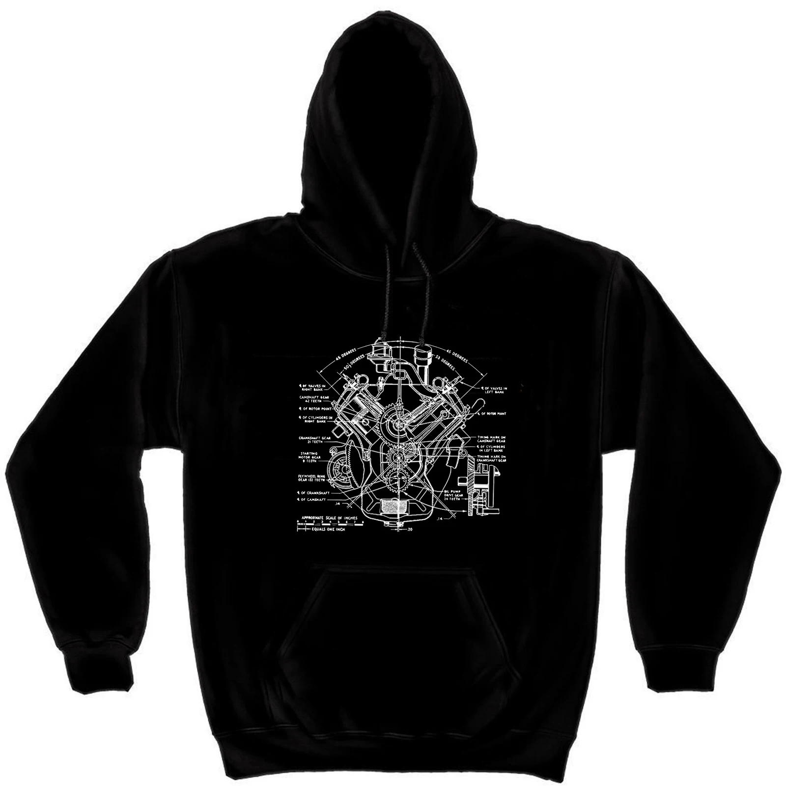 

Retro V8 Engine Drawing Garage Muscle Car Mechanic Pullover Hoodie New 100% Cotton Comfortable Casual Mens Sweatshirt Streetwear