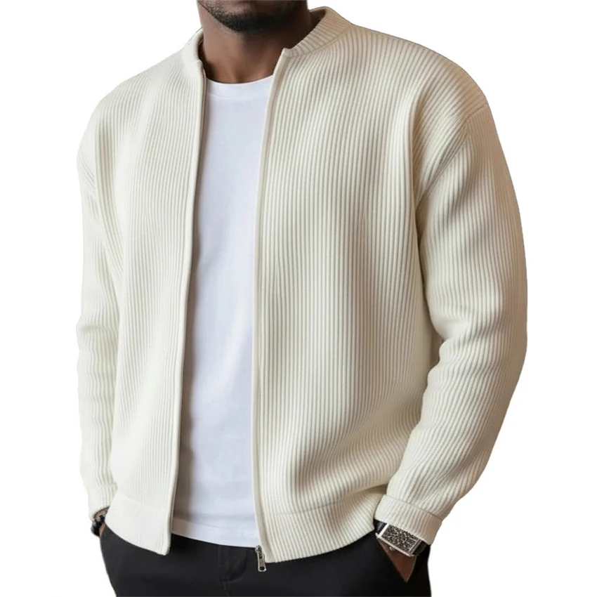 2026 Autumn Winter Men's Stand Jackets Solid Casual Sports Outwear Man Streetwear Coats Zipper Cardigan Jacket Plus Size S-4XL