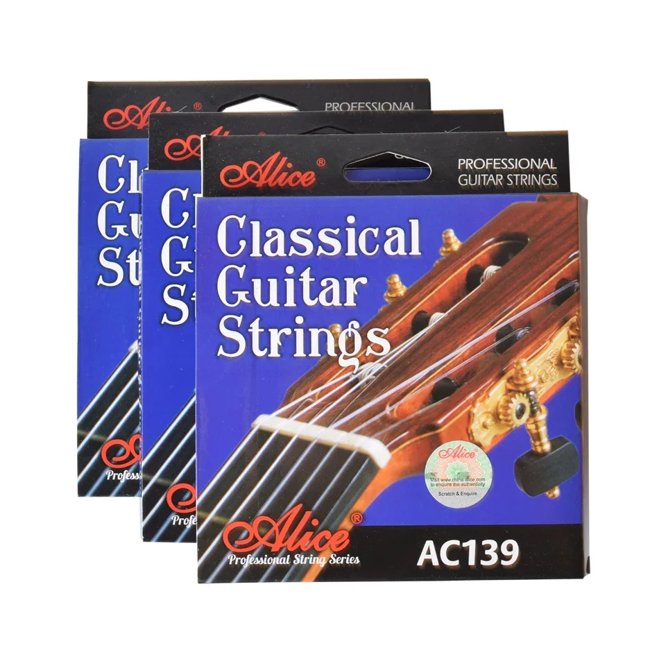 Alice Classical Guitar Strings Titanium Nylon Silver-plated 85/15 Bronze Wound 028 0285 inch Normal and Hard Tension AC139