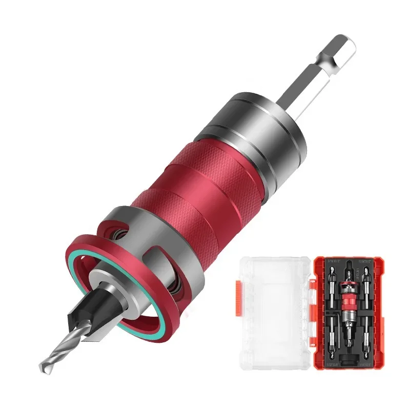 Upgraded Semi-Auto Depth Adjustable Countersink Drill Set, No Panel Damage For Screw Taper Hole Easy Assembly