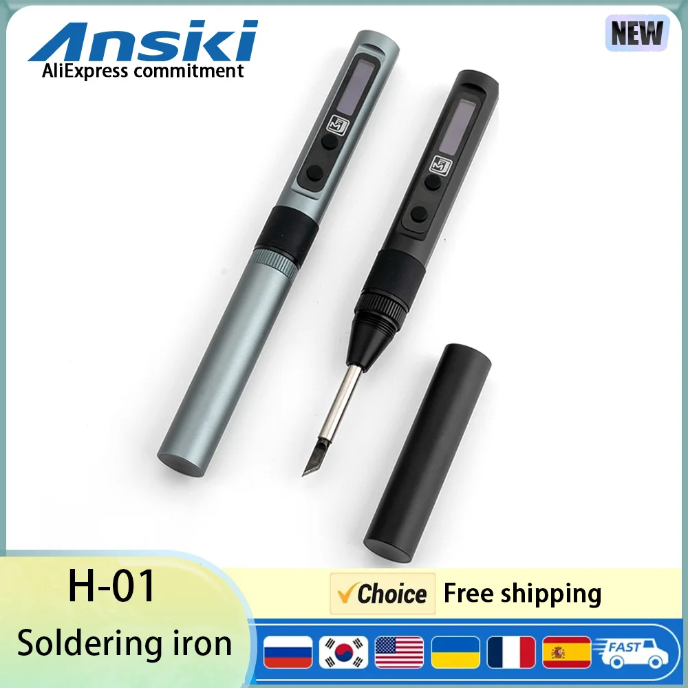 H-01 Electric Soldering Iron Adjustable Temperature PD3.0 Portable weld Repair Tool Compatible TS and T65 series HS-01 Tip