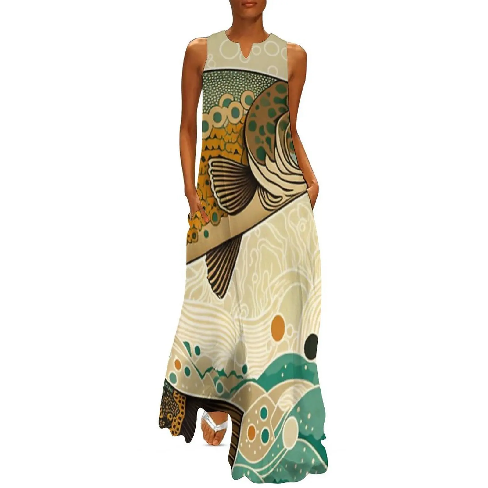 

Japanese Style Trout Long Dress women's fashion dresses Cocktail of dresses Dress for girls Party dresses