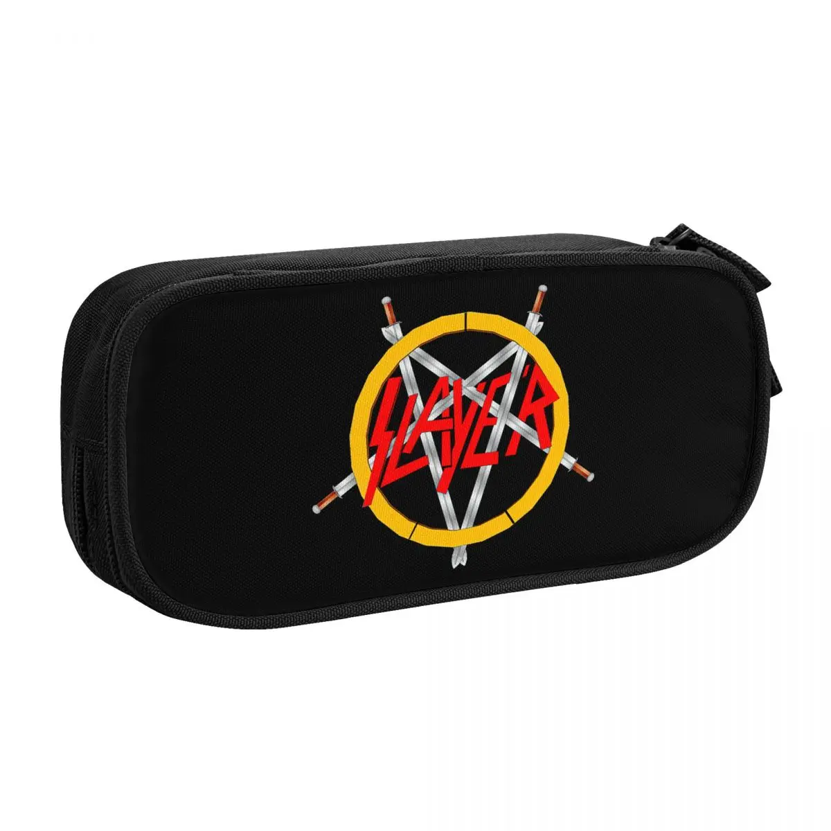 Custom Heavy Metal Rock Slayers Logo Korean Pencil Case Boys Gilrs Large Storage Pencil Pouch Students Stationery