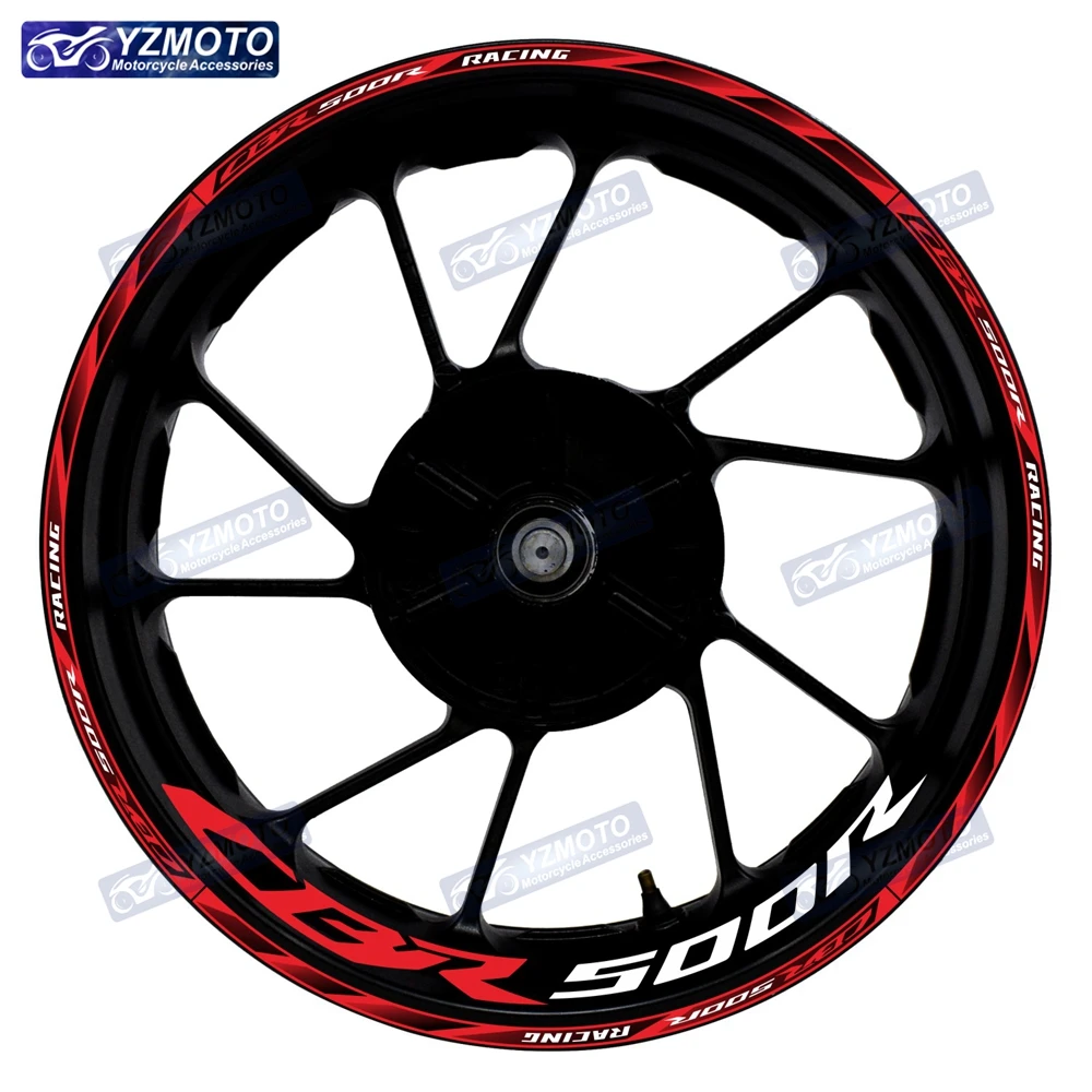 

For Honda CBR500R CBR 500 R Motorcycle RACING Front And Rear Wheel Hub 17 Inch Sticker Waterproof Reflective Decal Rim Stickers