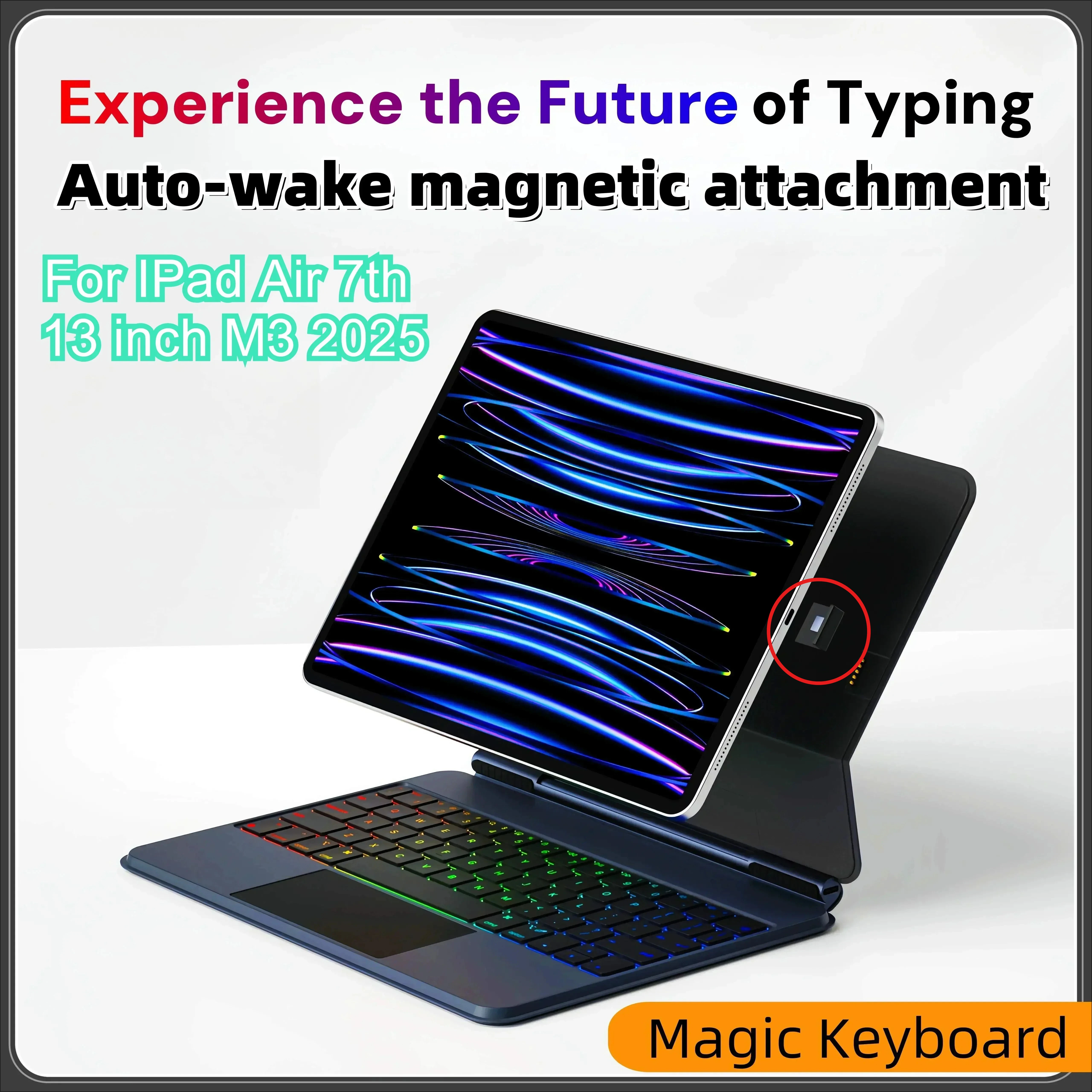 

NEW Smart Plug&Play Magic Keyboard Case for IPad 2025 Air7 M3 Pro 11 M4 Air 6/5/4 11 13 Inch Official Multi-touch Touchpad Cover