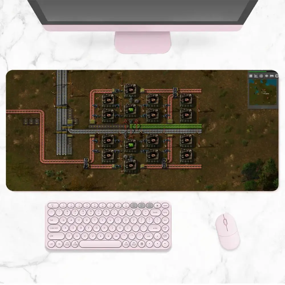 F-Factorio Muismat Rubber Grote Muismat Speltafel Toetsenbord Pad Rubber Tapijt Notebook Muismat