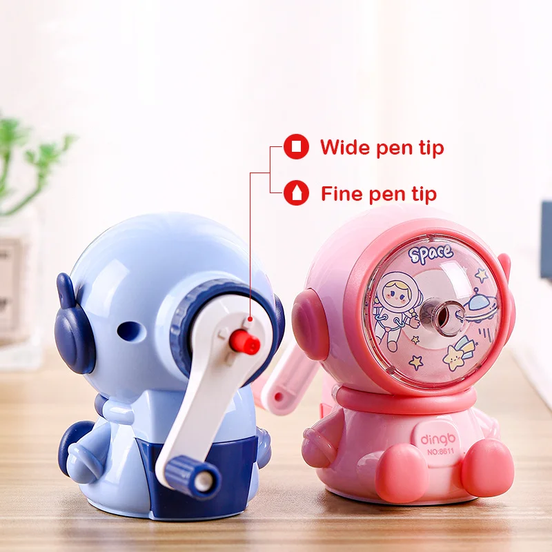 Astronaut Cartoon Pencil Sharpener Hand Manual Sharpener Kawaii School Supplies Cute Stationery Back to School Students Gift