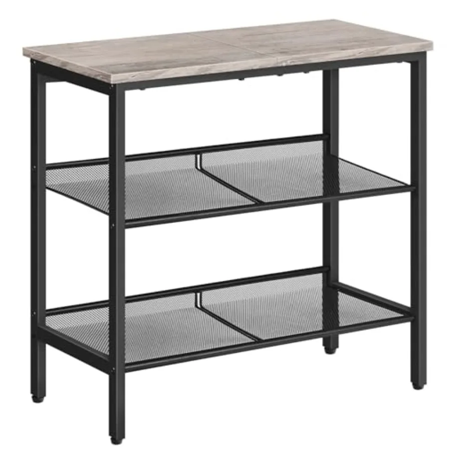 

Side Table 3-Tier Narrow End Table Nightstand with 2 Flat or Slant Adjustable Shelves for Small Spaces Hallway Living Room Bedr