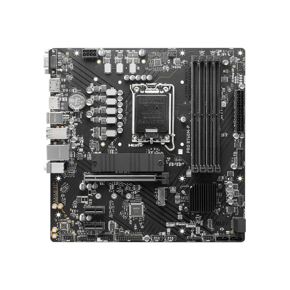 MSI PRO B760M-P اللوحة LGA 1700 دعم i9-14900KS i7-14700KF i5-12400F وحدة المعالجة المركزية 4xDDR5 6800MHz 128GB M.2 PCle 4.0 mATX HDMI VGA
