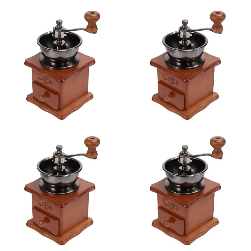 

Ручная кофемолка BHTS-4X из дерева и нержавеющей стали, ретро-дизайн, мини-мельница для кофе и специй