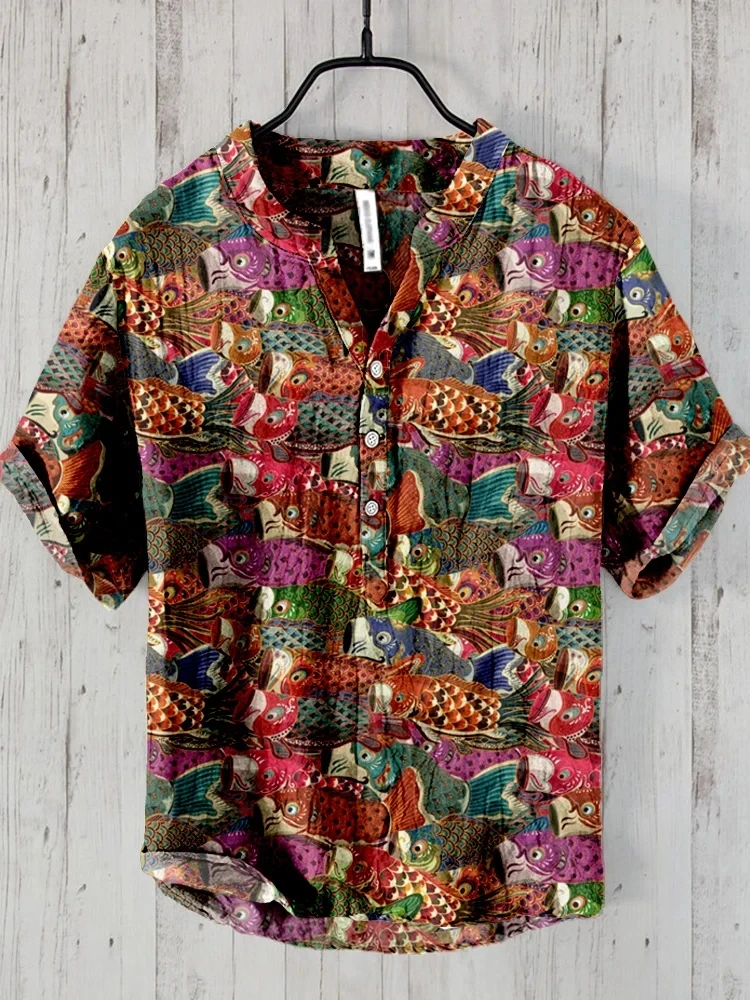 3D Animal Cat Print Men's Short Sleeve Shirt Summer Trendy Fashion Casual Plus Size Hawaiian Men's Top 2025