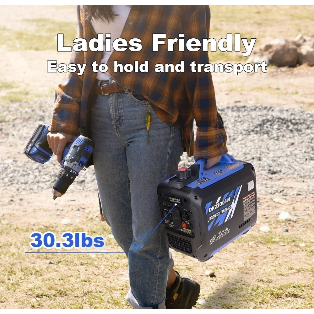 2300W Mini Inverter Generator, 30lbs Ultra-lightweight, Gas Powered, Quite & Compact, for Outdoor Activities Car Camping