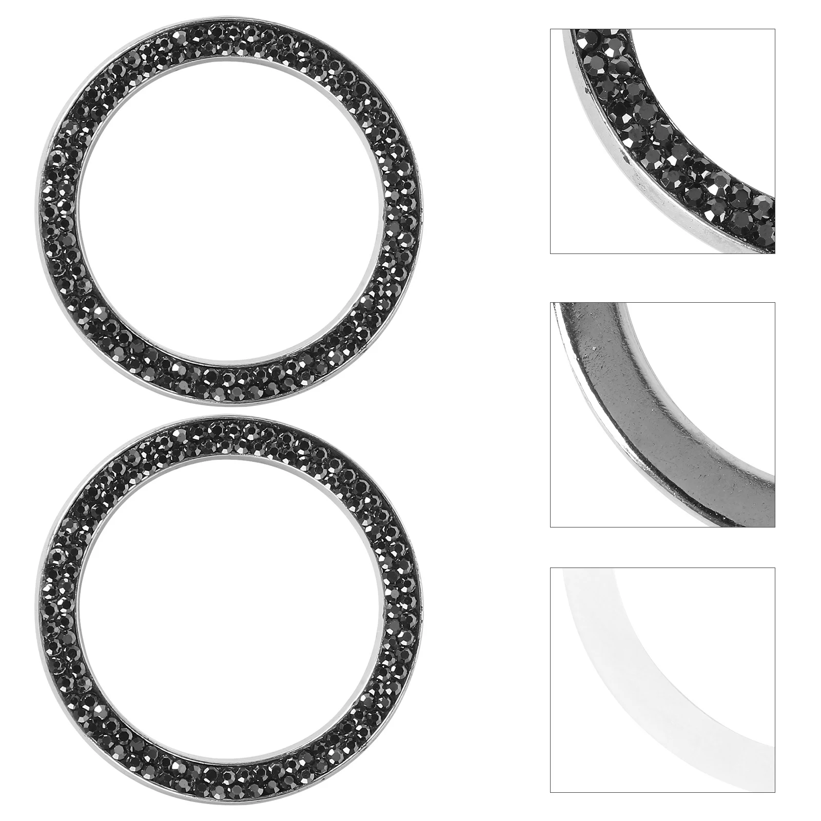 

2Pcs Car Engine Start Stop Button Decoration Ring Rhinestone Crystal Sticker Bling Car Ignition Ring