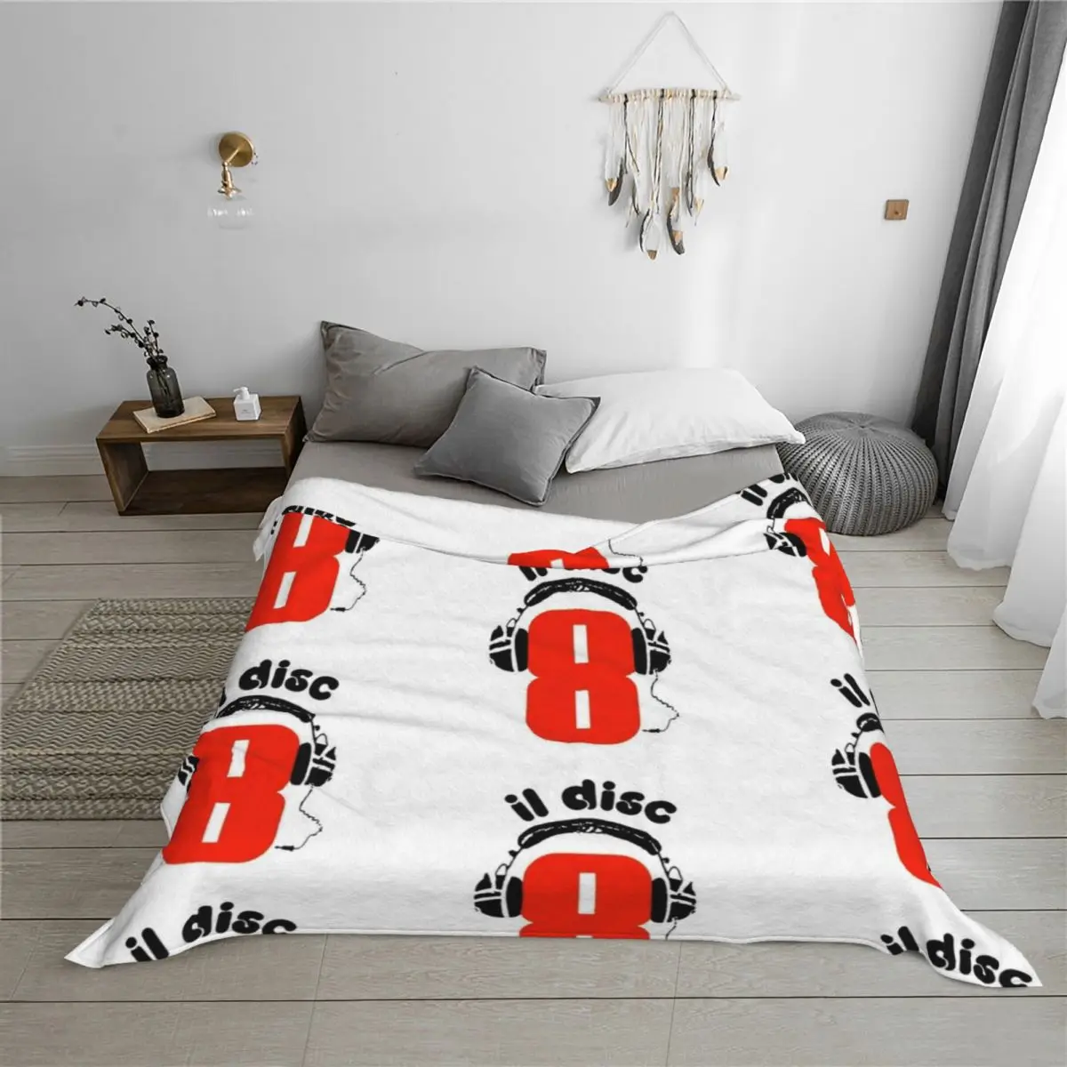 Il Disc8 Italo Disco رمي بطانية فضفاضة للشاطئ لفصل الشتاء الحراري لبطانيات السفر