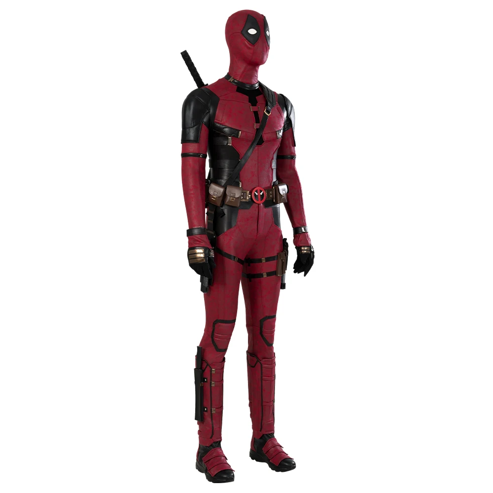 Dead Soldier Wade Wilson Cosplay Movie DP3 Outfit Superhero Party Red Battle Jumpsuit With Props Halloween Carnival Costume