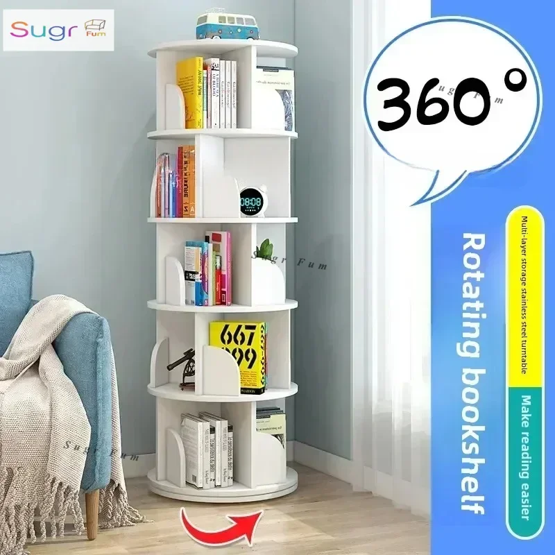 

Book Stand Simple Household Space Saving Simple Landing Student Creative Storage Bookcase Storage Shelf Rotating Bookshelf