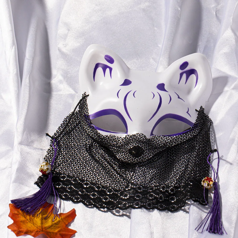 Masque en dentelle demi-visage masque de renard masque d'animal dentelle noire pour événement de mascarade Cosplay habiller fête d'halloween