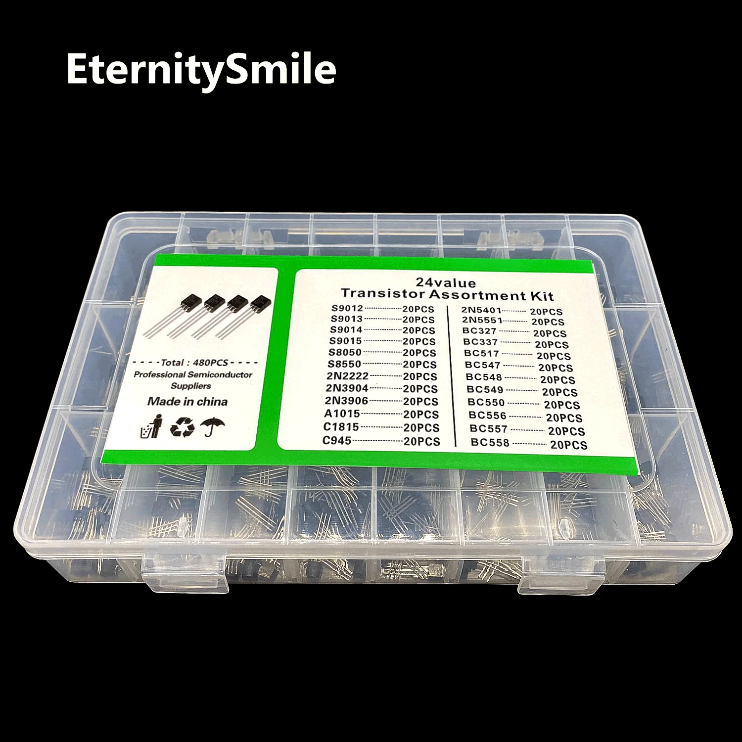 480 stücke 24 Wert ZU-92 PNP/NPN Silicon Rohr High-Frequenz Low-Power Amplifying Strom schalt Triode Transistor Kit