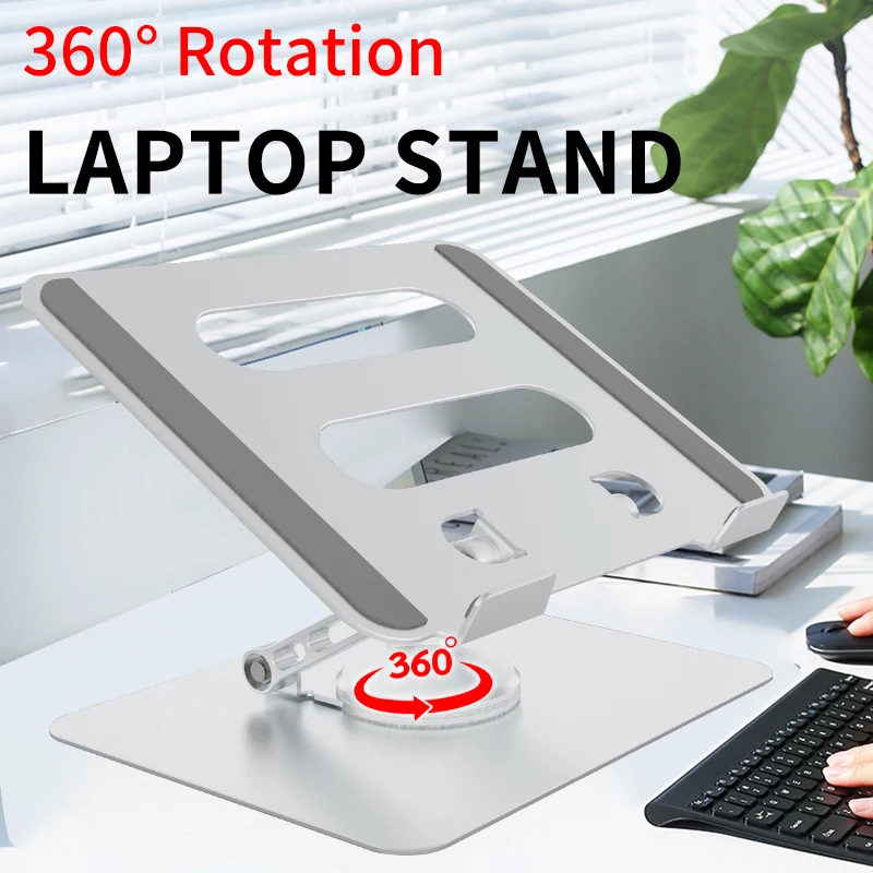 

360° Rotating Laptop Stand Aluminium Alloy Foldable Stand Laptop Portable Fold Holder Cooling Bracket Support For Macbook iPad