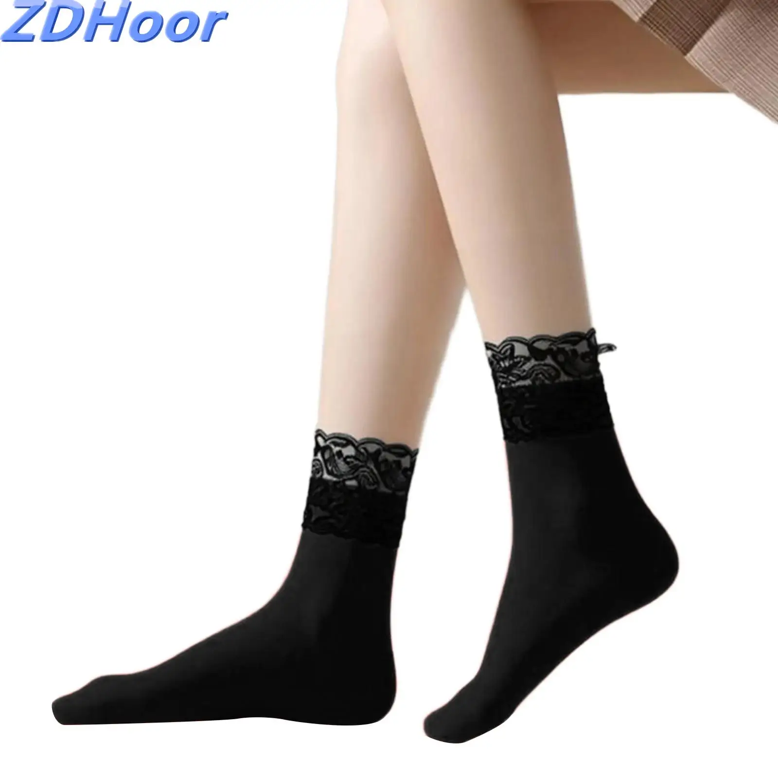 

Lace Trim Socks Ankle Socks Casual Ruffle Lace Socks Cute Breathable Thin Cool Frilly Stocking for Women Girls