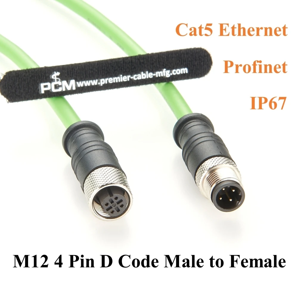 

Profinet M12 4 Pin D Code Male to Female Extension Cable Waterproof Shielded Cat5 Ethernet High Flex Cable for Industrial Camera