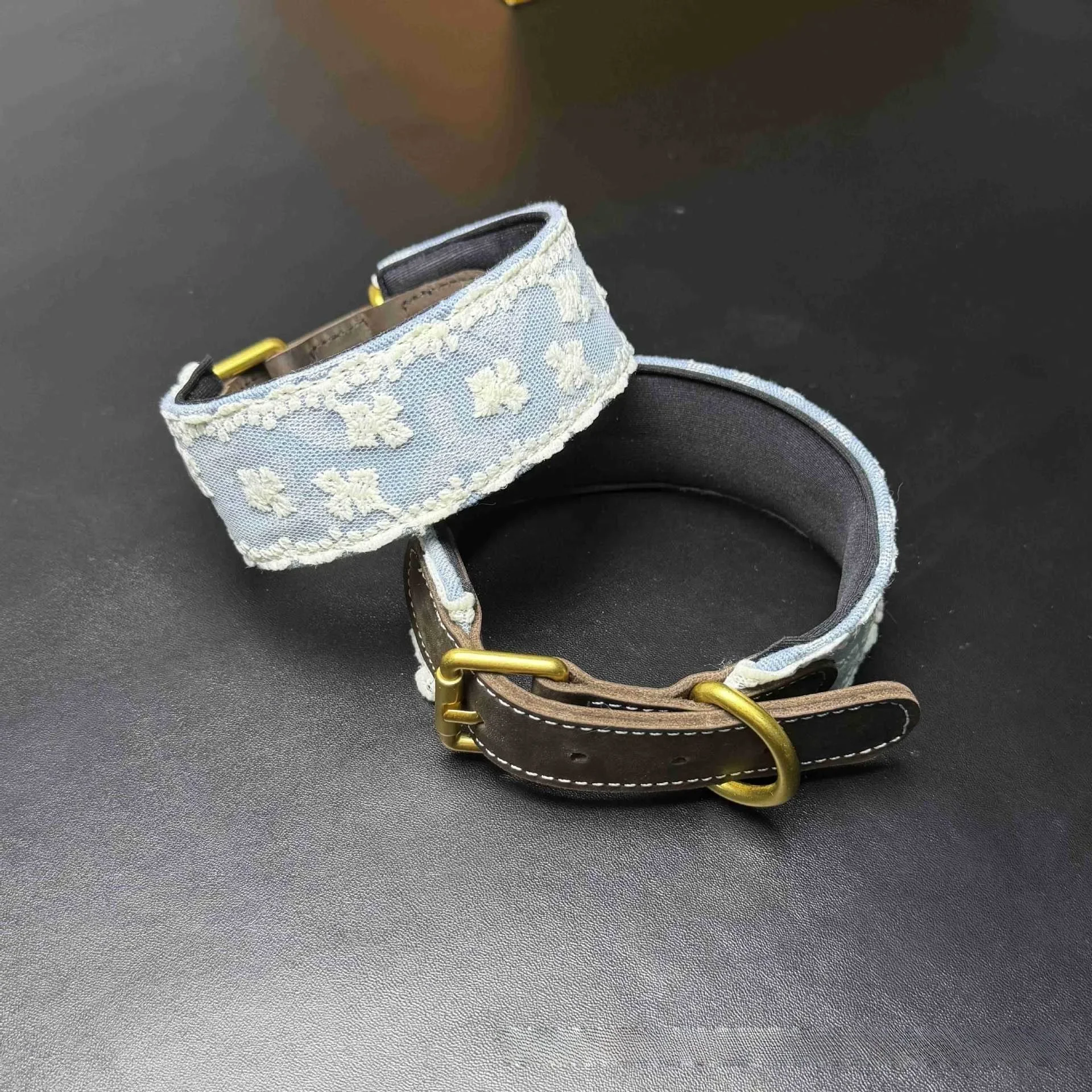 SHINEKNOT Lace Wide Edition Dog Collar Thin Ins Style Premium Neck Ring Lingti Sausage Dobbin Dog Traction Rope