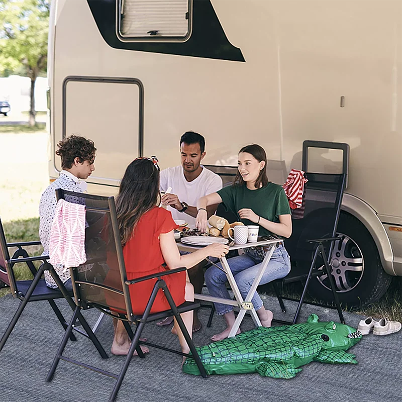 1 Set RV Awning Carpet Camping Carpet Mat Breathable Floor Mat Mesh+13 Ground Nails For Camping Tent Floor Caravan HDPE 2.5x3m
