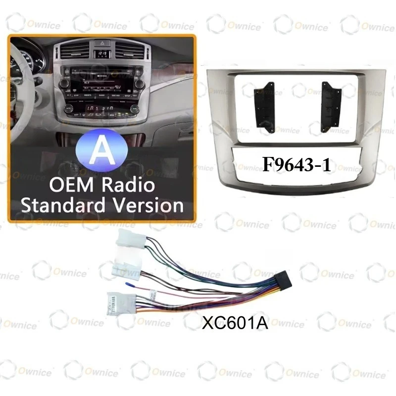 Ownice 9 Inch Quadlock Car Android Radio Frame for TOYOTA AVALON 2012 2DIN Fascia Stereo Panel 16PIN Harness Wire Canbus Box