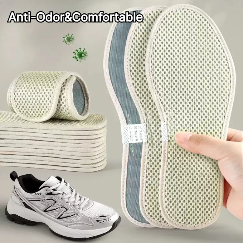 Duftende Schuh-Einlegesohlen mit Beifuß-Extrakt, atmungsaktivem 3D-Mesh, schweißabsorbierendem und rutschfestem, waschbarem Material für frische Füße, 1 Paar/2 Paar.