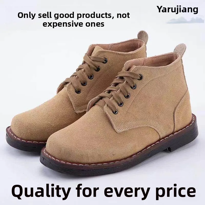 Leather Safety Shoes Wear-Resistant High-Temperature Resistant  Tire Sole Anti-Piercing  Welding Construction Wo...