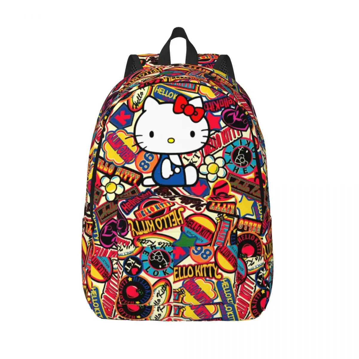 حقيبة ظهر هالو كيتي من التسعينيات للأولاد والبنات والأطفال والطلاب حقيبة كتب مدرسية لطيفة على شكل رسوم كرتونية حقيبة نهارية لمرحلة ما قبل المدرسة متينة
