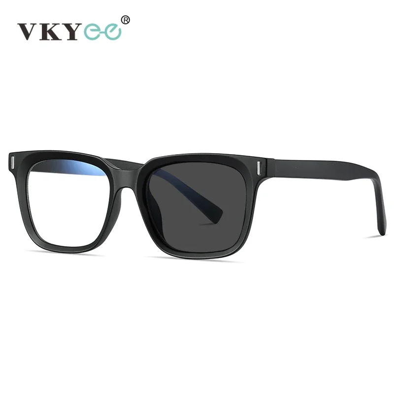 VKYEE New Men\'s Geometric Simple Large Frame Fashion Design Eyewear Customizable Prescription Blue Light Glasses Photochromic
