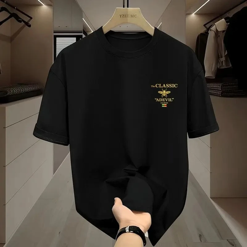 

2025 Summer Sporty Casual Sailor Luxury Fashion Casual Graphic Print Pure Cotton High-quality Men's T-shirt
