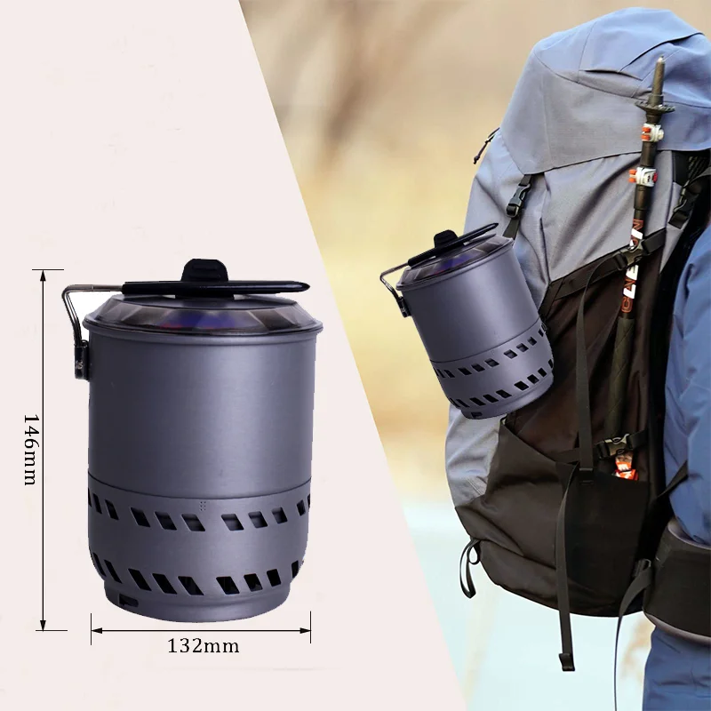 Portable High Power Camping Burner Mini Outdoor Picnic Butane Gas Stove 1600ml Pot Cookware Set Tourism Hiking Cooking System