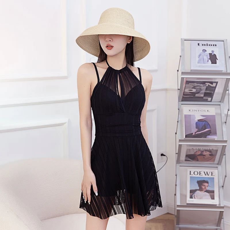 

Новый женский слитный купальник-юбка 2023 года с поддержкой для небольшой груди, утягивающий живот, для термальных источников