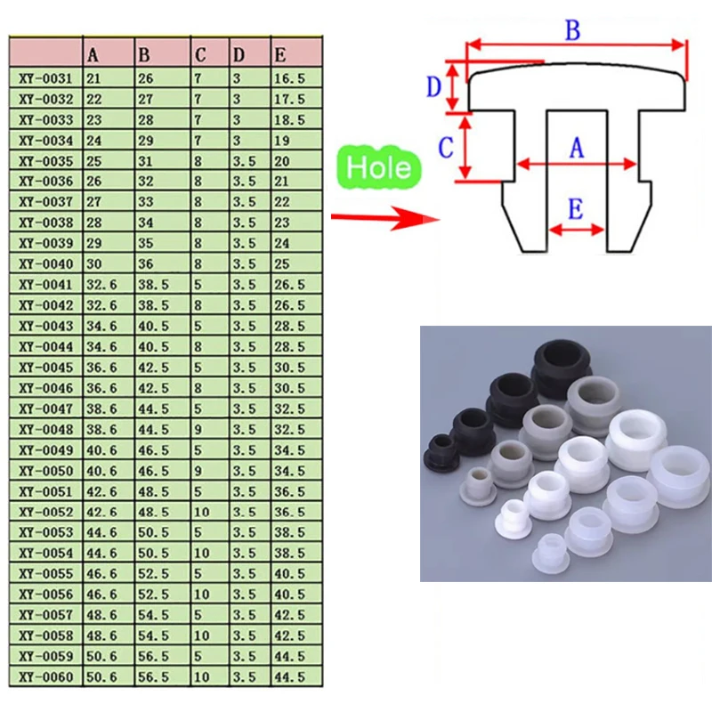 T Tipo Plug Snap-on Caps Junta, Borracha de Silicone, Blanking End Seal, Stopper, Transparente, Preto, Branco, Cinza, 2,5 milímetros-15 milímetros