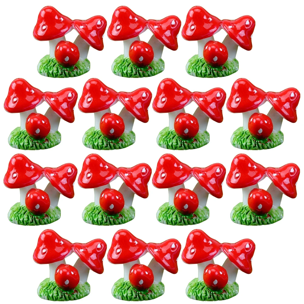 

20 Pcs Moss Mushroom Ornaments Outdoor Decoration Figurine Fairy Garden Mushrooms Miniatures Small Cake