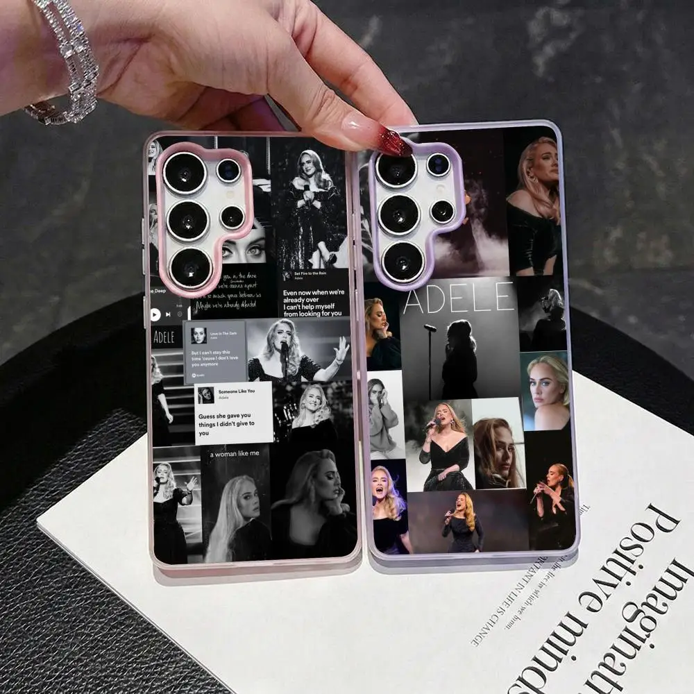 Singer Adele Phone Case 2-in-1 Detachable Clear Case for Samsung S26-S22 Multi-Color Card Holder Soft TPU