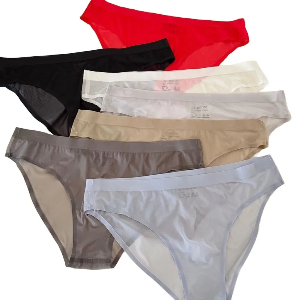 

2026 New Men's Ultra-thin Seamless Sheer Comfortable Ice Silk Briefs Pouch Underwear Fashion Casual Panties Shorts