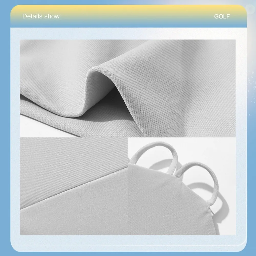 ถุงมือกอล์ฟแบบยืดหยุ่นครึ่งนิ้ว สีพื้นบางเบา ป้องกันแสงแดด ปกป้องข้อมือ สายรัดข้อมือ ป้องกันรังสียูวี ถุงมือผ้าไหมน้ำแข็งสำหรับปั่นจักรยาน