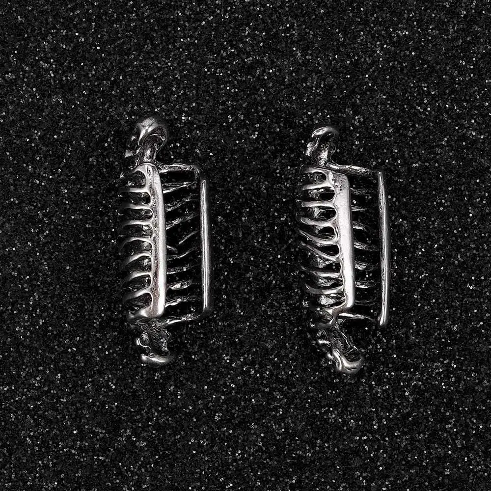 

Wrap Retro Spine Unisex Men's Clip Stud Hand Pierced Earrings Skull Punk Gothic