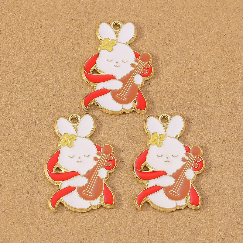 10 stücke niedlichen Emaille Tier Hase Kaninchen Charms Anhänger für Schmuck Herstellung Ohrringe Armband Halskette DIY Zubehör liefert – Detail 9