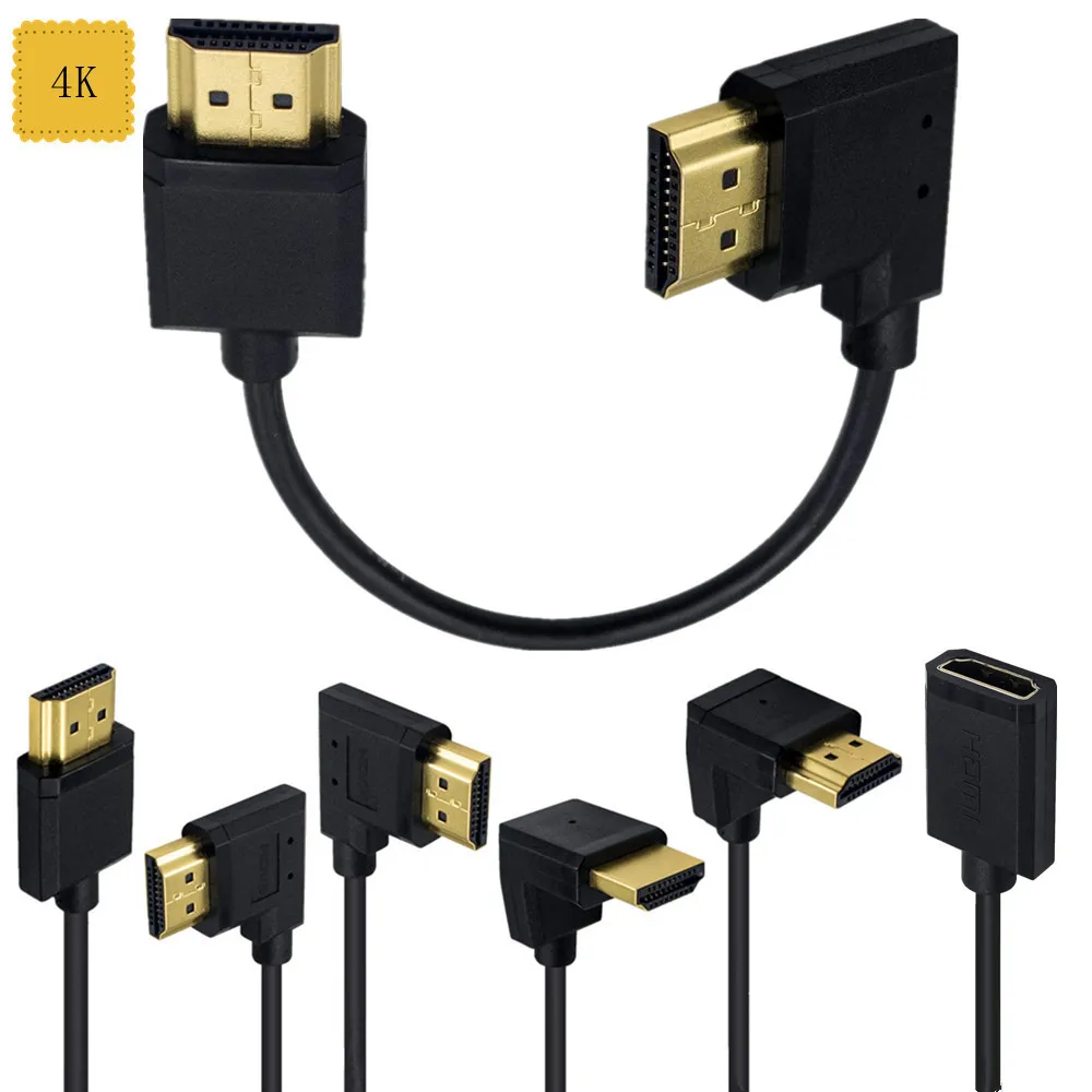 Super Extreme Slim High Speed 90 Angle HDMI-compatible Cable 4K*2K@60HZφ：3.2； 15cm；