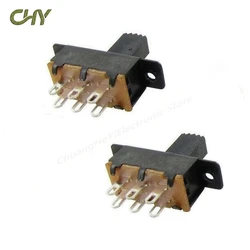 10Pcs Slide Switch 2 Position 6 Pins With Fixed Hole Handle High 7mm DPDT 2P2T SS22F25G7 SS22F25-G7 Toggle Switch 125VAC