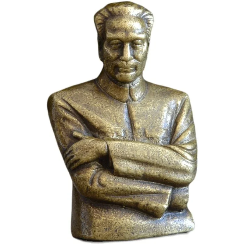 

Brass Chinese Premier Zhou Enlai Statue Figure Communist Portrait Handwork Decor