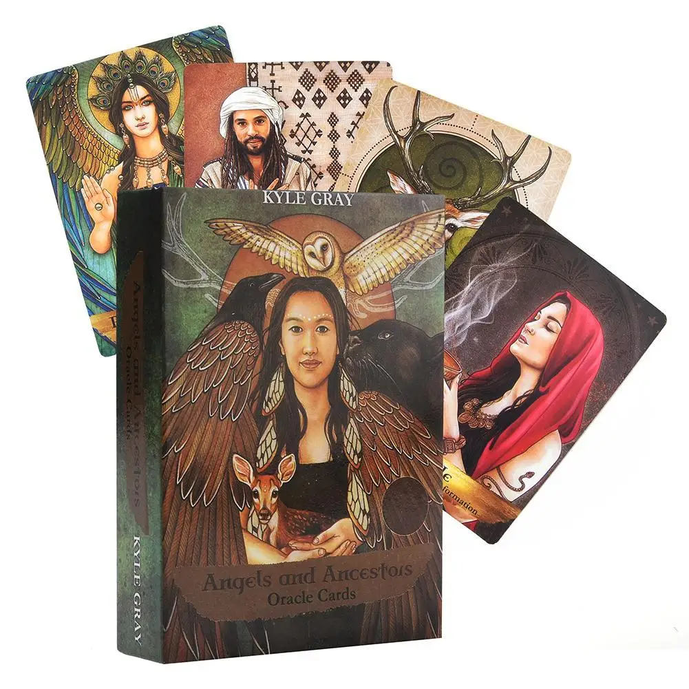 Full English 55pcs Tarot Cards Deck and Guidebook Angels and Ancestors Oracle Cards Read Fate Family Party Board Game Drop Ship